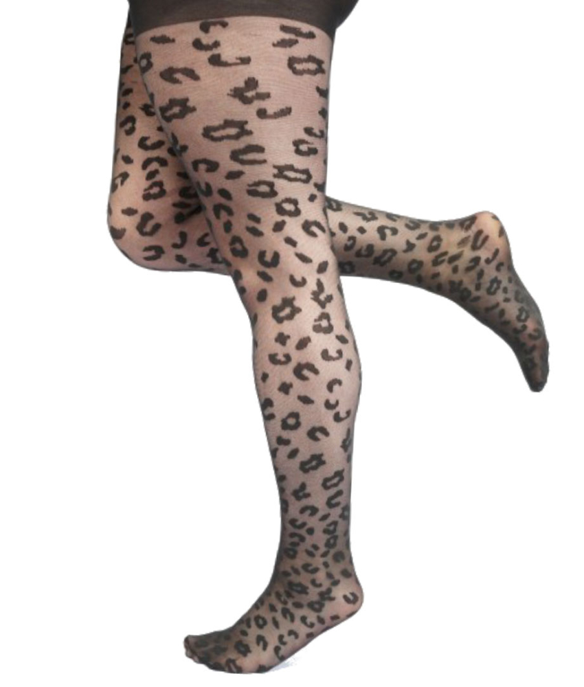 Gennemsigtige strømpebukser med leopard mønster i 30 denier