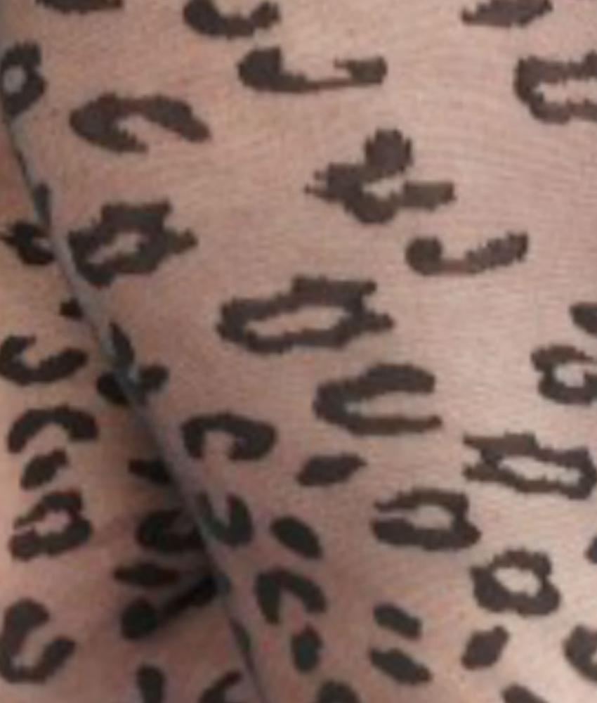 Gennemsigtige strømpebukser med leopard mønster i 30 denier
