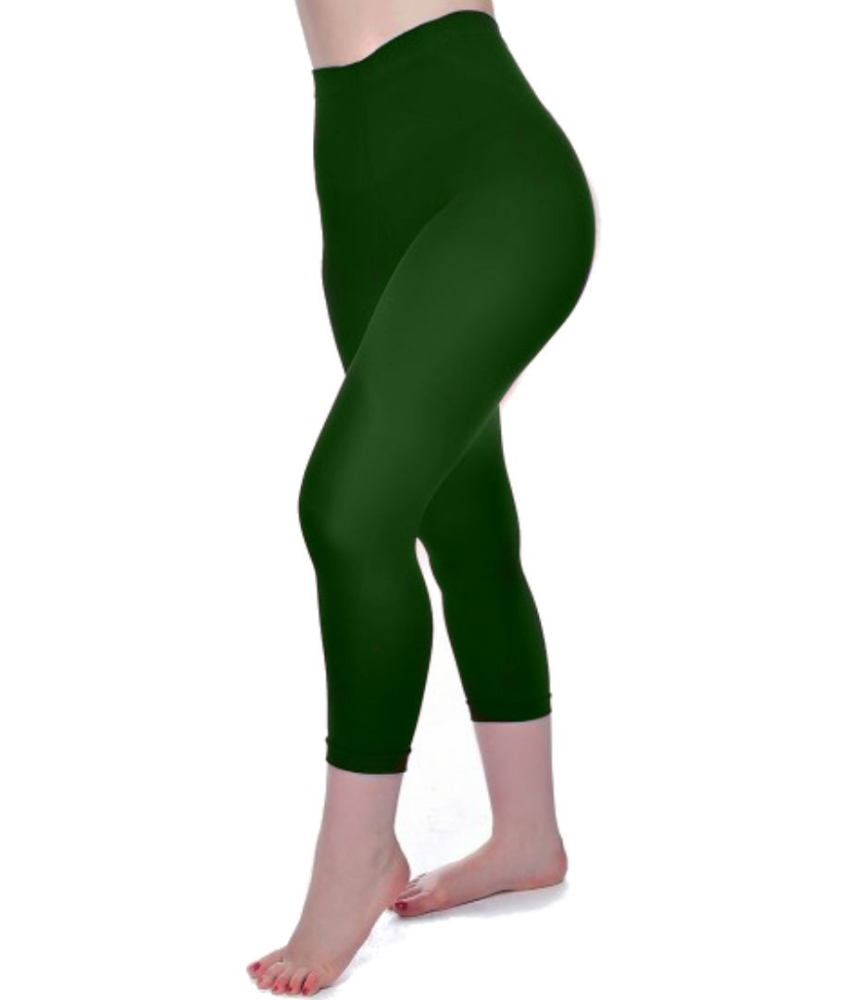 Forest Green Curvy Super Stretch Capri Leggings