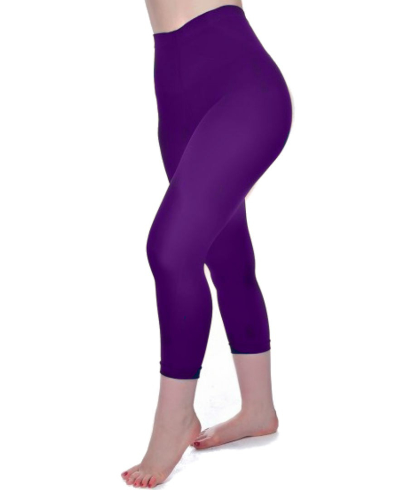 Purple Curvy Super Stretch Capri Leggings 