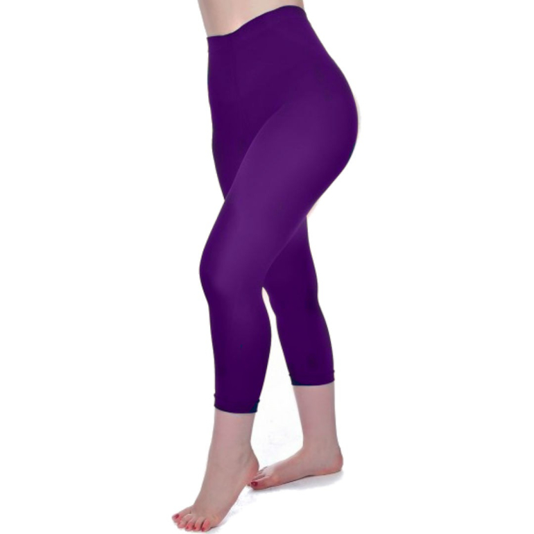 Purple Curvy Super Stretch Capri Leggings 