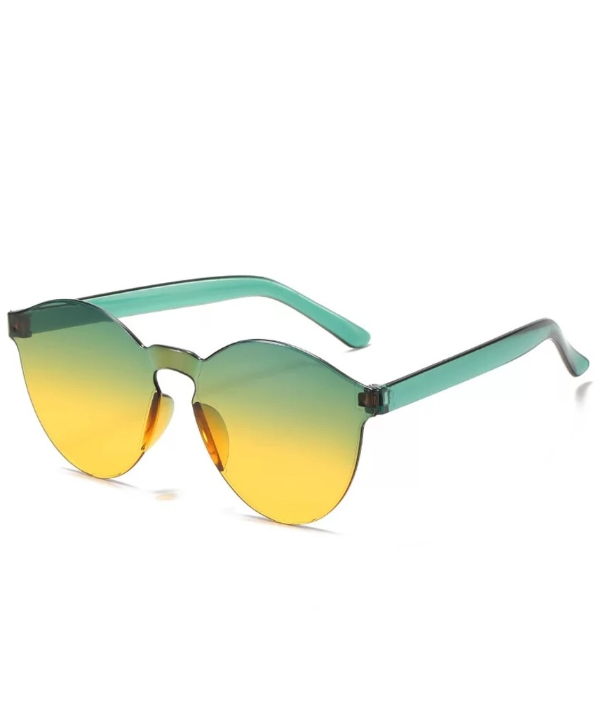 Solbriller med grønt/gult glas