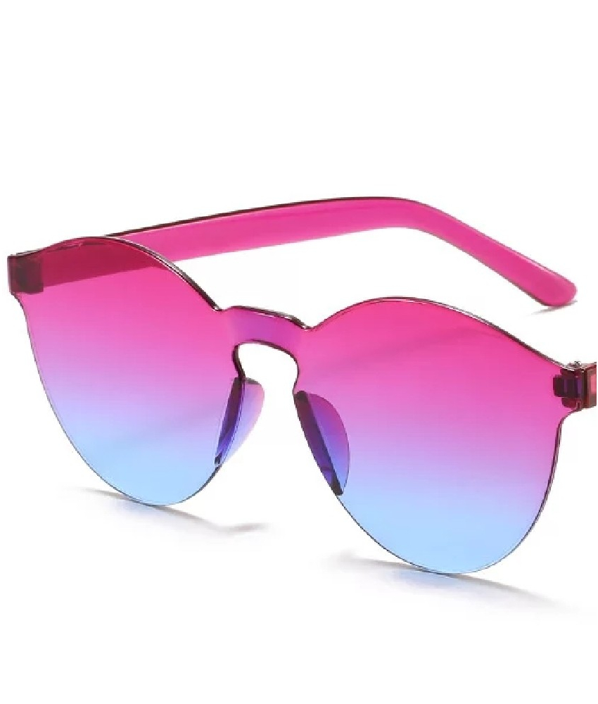 Solbriller med pink/blå glas