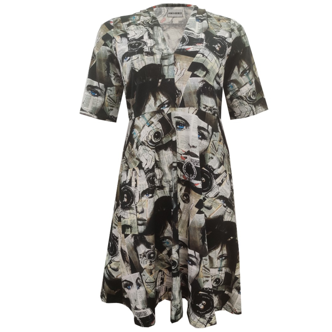 Takasaki Analog Lady. Kjole i store størrelser fra Amamiko