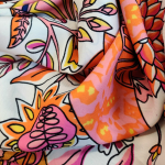 Stort kvadratisk Silke Tørklæde - Hvid Vifte