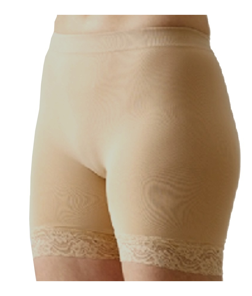 Nude microfiber shorts w. lace - 501000 fra Festival