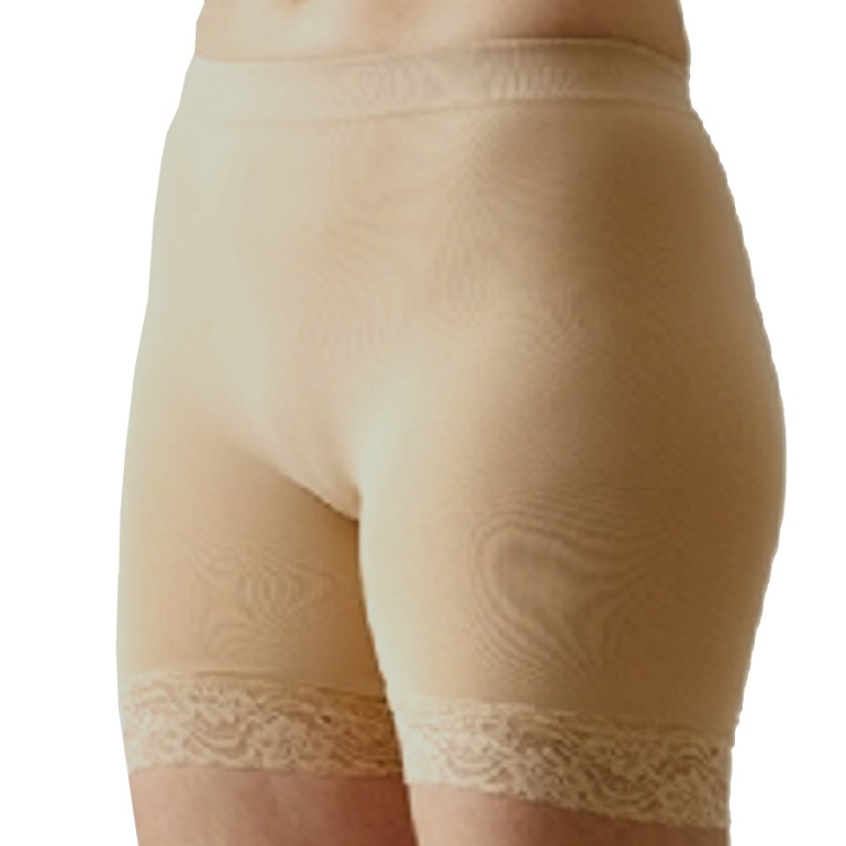 Nude microfiber shorts w. lace - 501000 fra Festival