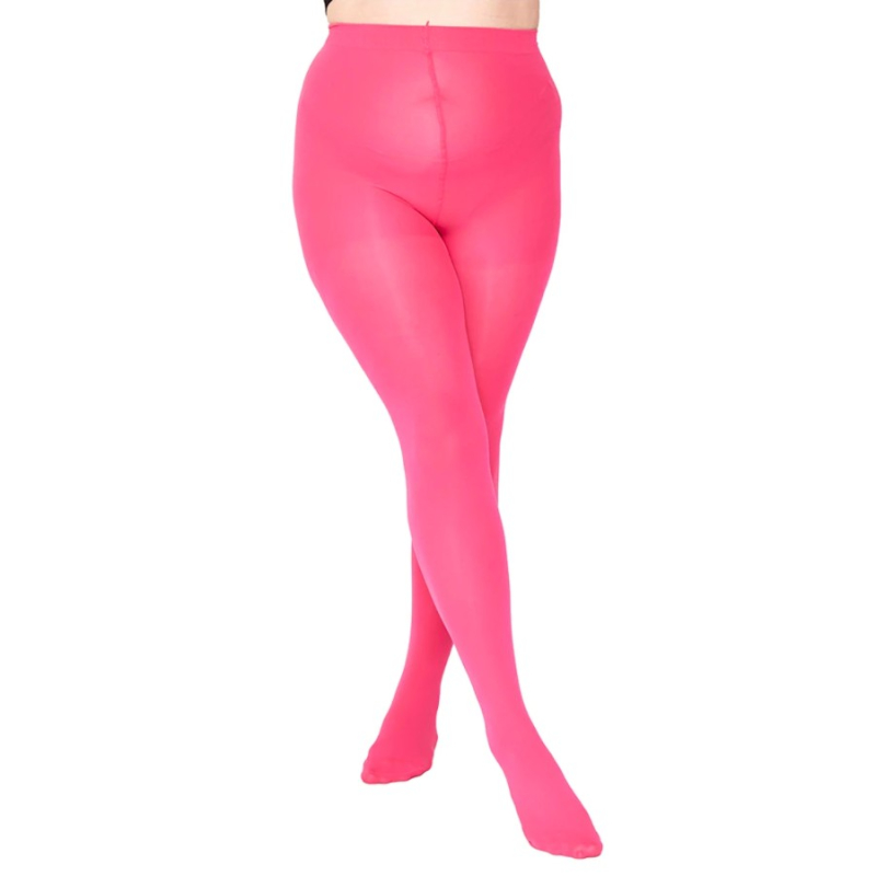 Se Shocking Pink 50 Denier Curvy Super Stretch Strømpebukser hos Amamiko