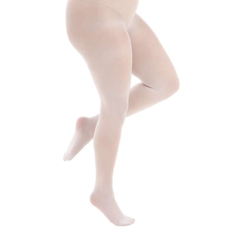 Se White 50 Denier Curvy Super Stretch Strømpebukser hos Amamiko