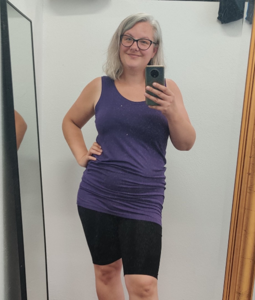 Bamboo Tank Top Purple. Top i store størrelser fra Amamiko