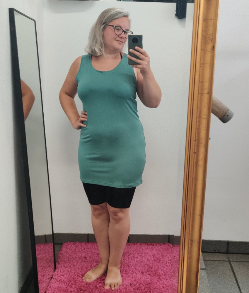 Bamboo Tank Top Ocean. Top i store størrelser fra Amamiko