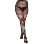 Diamond Check Black Curvy Super Stretch Strømpebukser i store størrelser