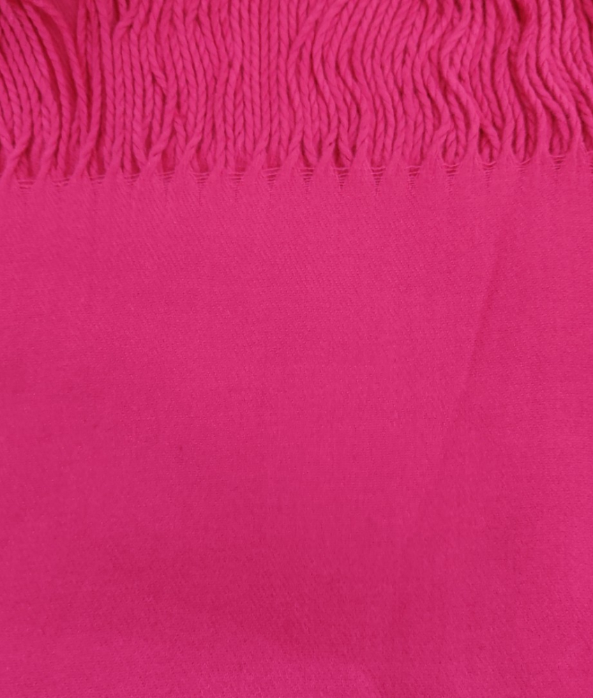 Pink uld tørklæde med frynser