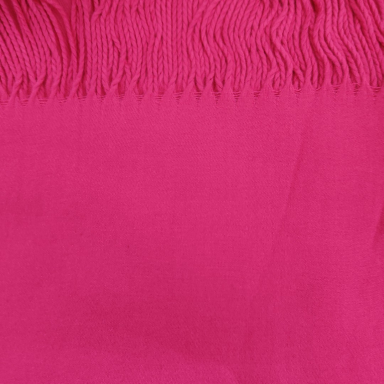 Pink uld tørklæde med frynser