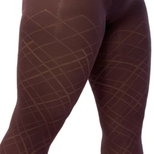 Damson Opaque Diamond Curvy Super Stretch Plus size Strømpebukser. Pamela Mann