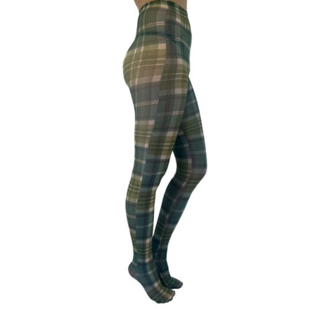 Skotskternet plus size strømpebukser fra Pamela Mann