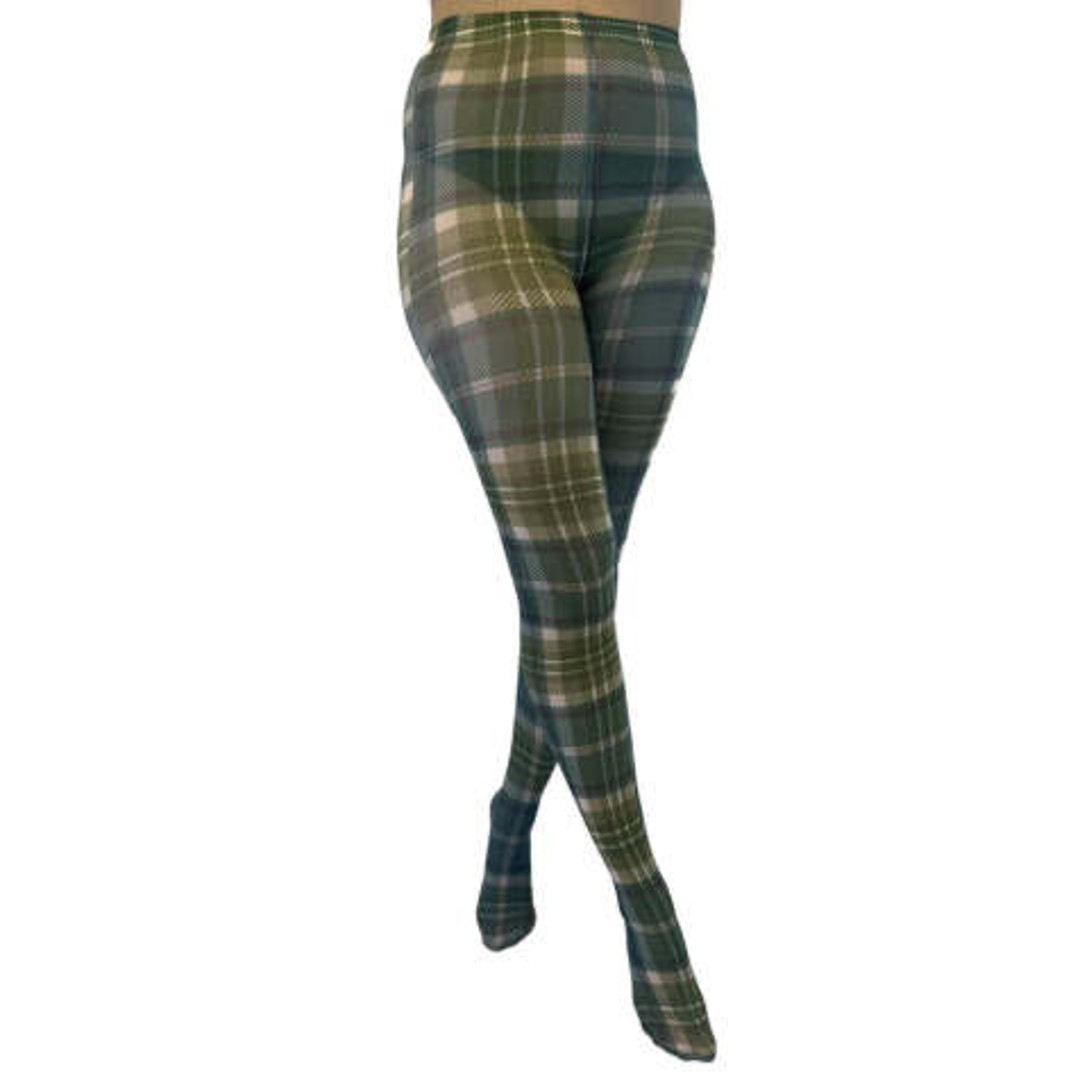 Skotskternet plus size strømpebukser fra Pamela Mann