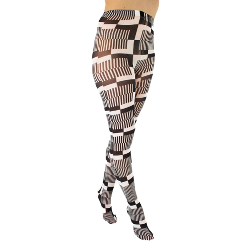 Monochrome Cube. Sort og hvide plus size strømpebukser fra Pamela Mann