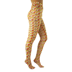 60s Groove. Gule og orange retro plus size strømpebukser fra Pamela Mann.