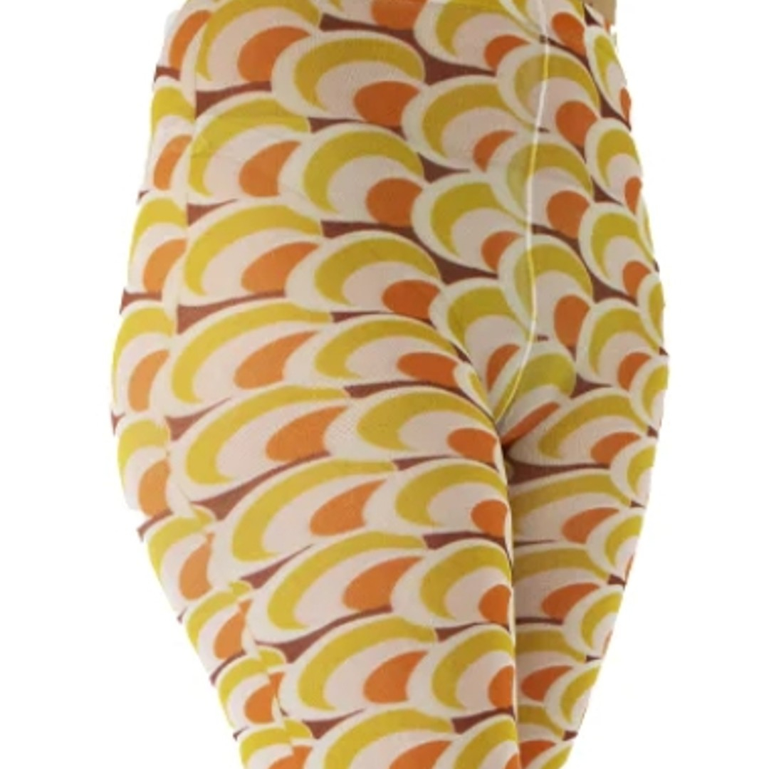 60s Groove. Gule og orange retro plus size strømpebukser fra Pamela Mann.