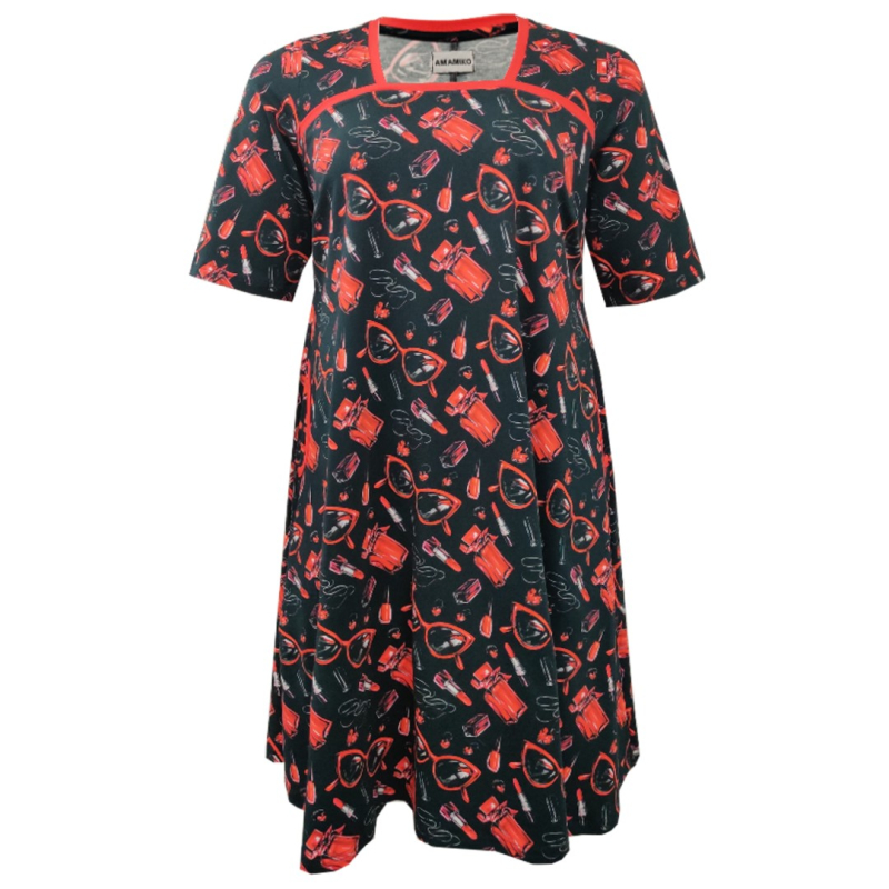 Billede af Plus size kjole - Tokyo Red Lipstick