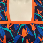 Genkei Blue Leaf. Blå plus size Kjole med blomster fra Amamiko