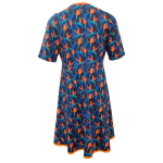 Genkei Blue Leaf. Blå plus size Kjole med blomster fra Amamiko