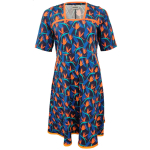 Genkei Blue Leaf. Blå plus size Kjole med blomster fra Amamiko