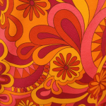 Ama Orange Flower. Plus size kjole med retro blomster fra Amamiko