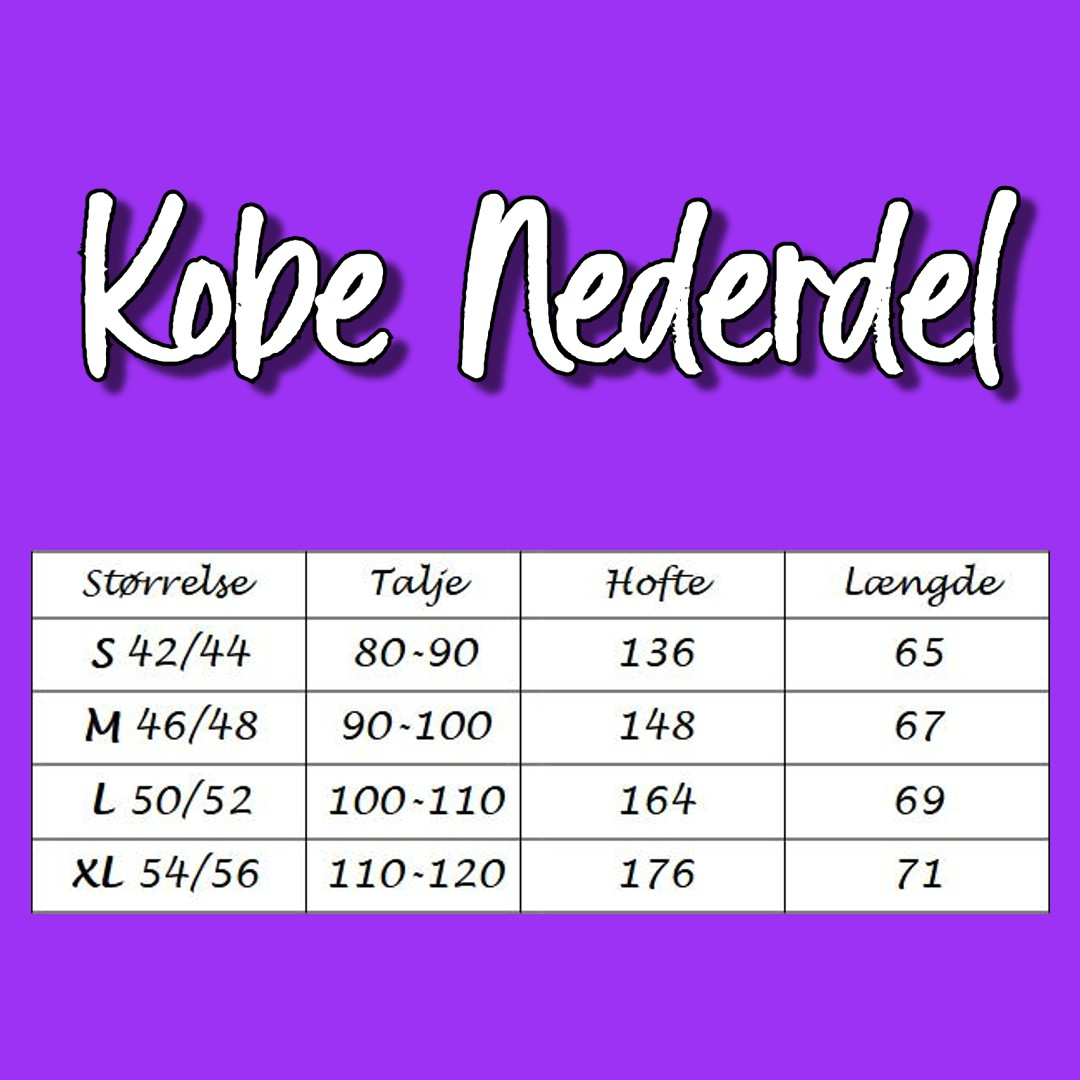 Størrelsesskema nederdel i store størrelser fra Amamiko