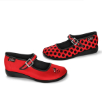 Lady Bug Mary Jane Sko fra Hot Chocolate Design. Flade røde sko med mariehøns.