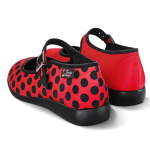 Lady Bug Mary Jane Sko fra Hot Chocolate Design. Flade røde sko med mariehøns.