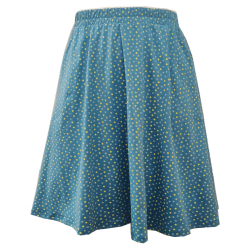 Kobe Sky Blue Dot. Lyseblå Plus size Nederdel med prikker i store størrelser