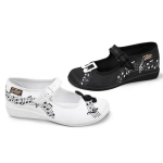 Harmony - Sort hvide Mary Jane Sko med noder fra Hot Chocolate Design