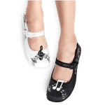 Harmony - Sort hvide Mary Jane Sko med noder fra Hot Chocolate Design