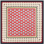 Stort kvadratisk tørklæde i satin - Grafisk Rød