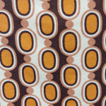 Trixia Retro Pearls Cognac. Plus size kjole med vandfald