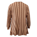 Natsu Retro Pearls Cognac. Plus size bluse med vandfald