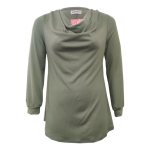 Natsu Soft Moss. Strikket plus size bluse med vandfald