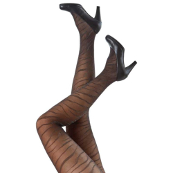 Lurex strømpebukser med glimmer striber - 96369 fra Festival Strømper