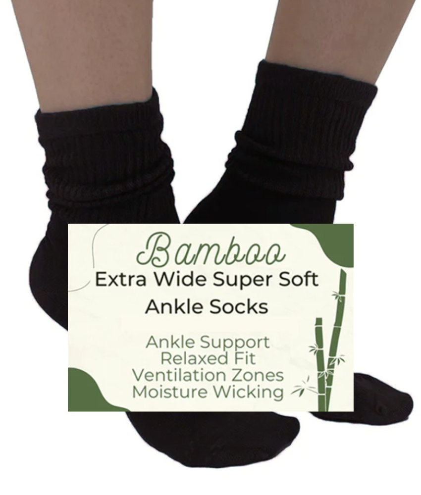 Sorte Bambus sokker med ekstra vidde fra Pamela Mann