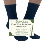 Navy Bambus sokker med ekstra vidde fra Pamela Mann