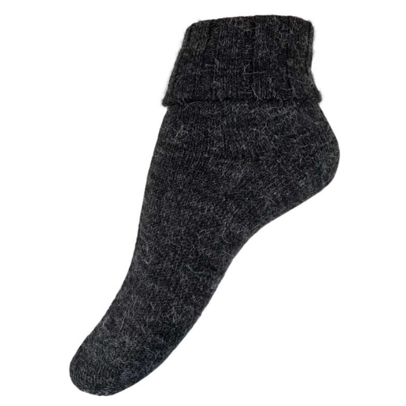 Se Alpaka sokker glatstrikket - 36150 - Antracite hos Amamiko
