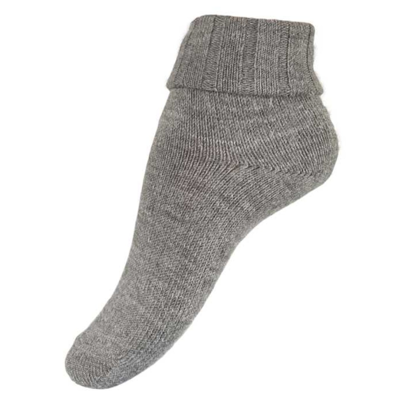 Se Alpaka sokker glatstrikket - 36150 - Grey hos Amamiko