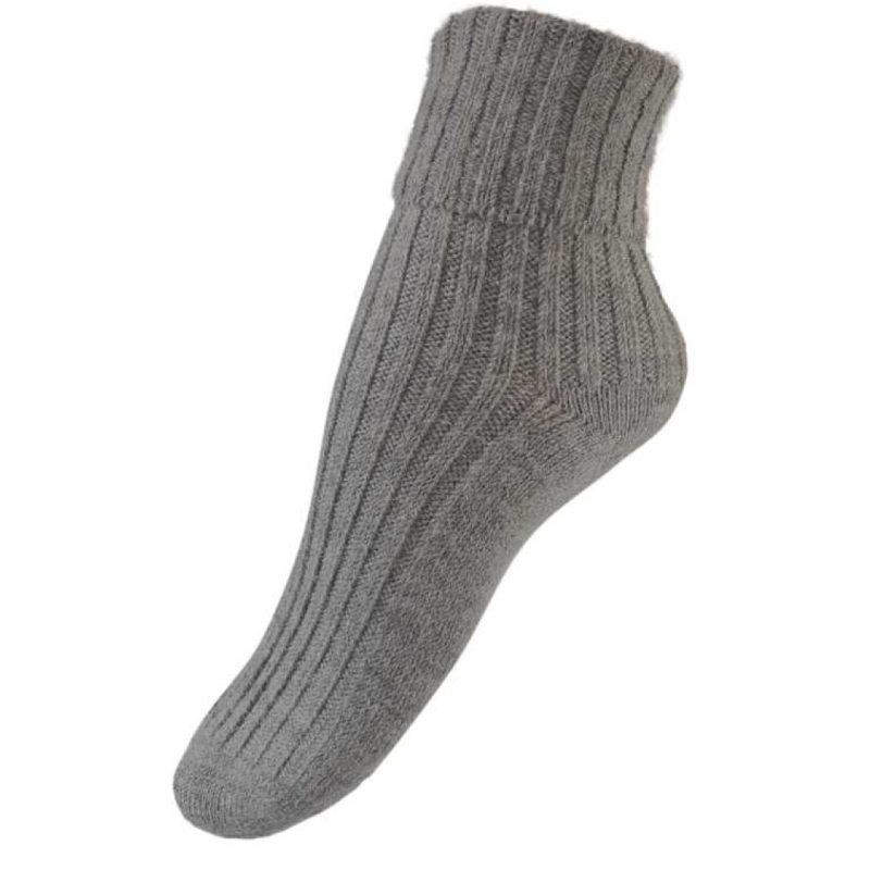Se Alpaka sokker ribstrikket - 36160 - Grey hos Amamiko