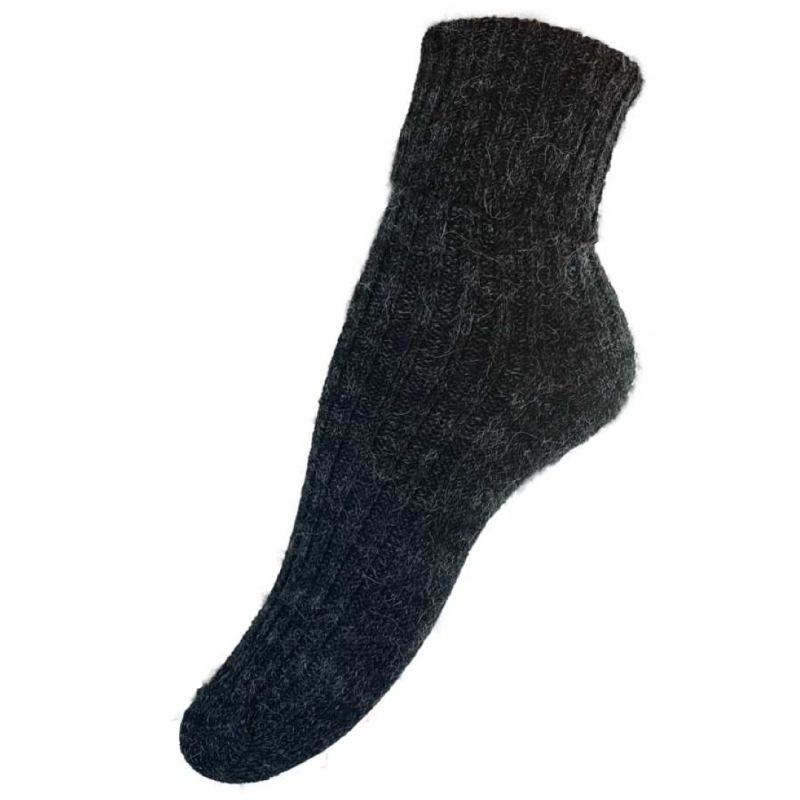 Se Alpaka sokker ribstrikket - 36160 - Antracite hos Amamiko