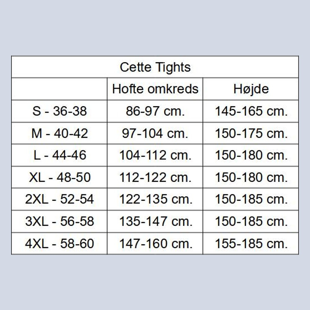 Cette størrelsesguide