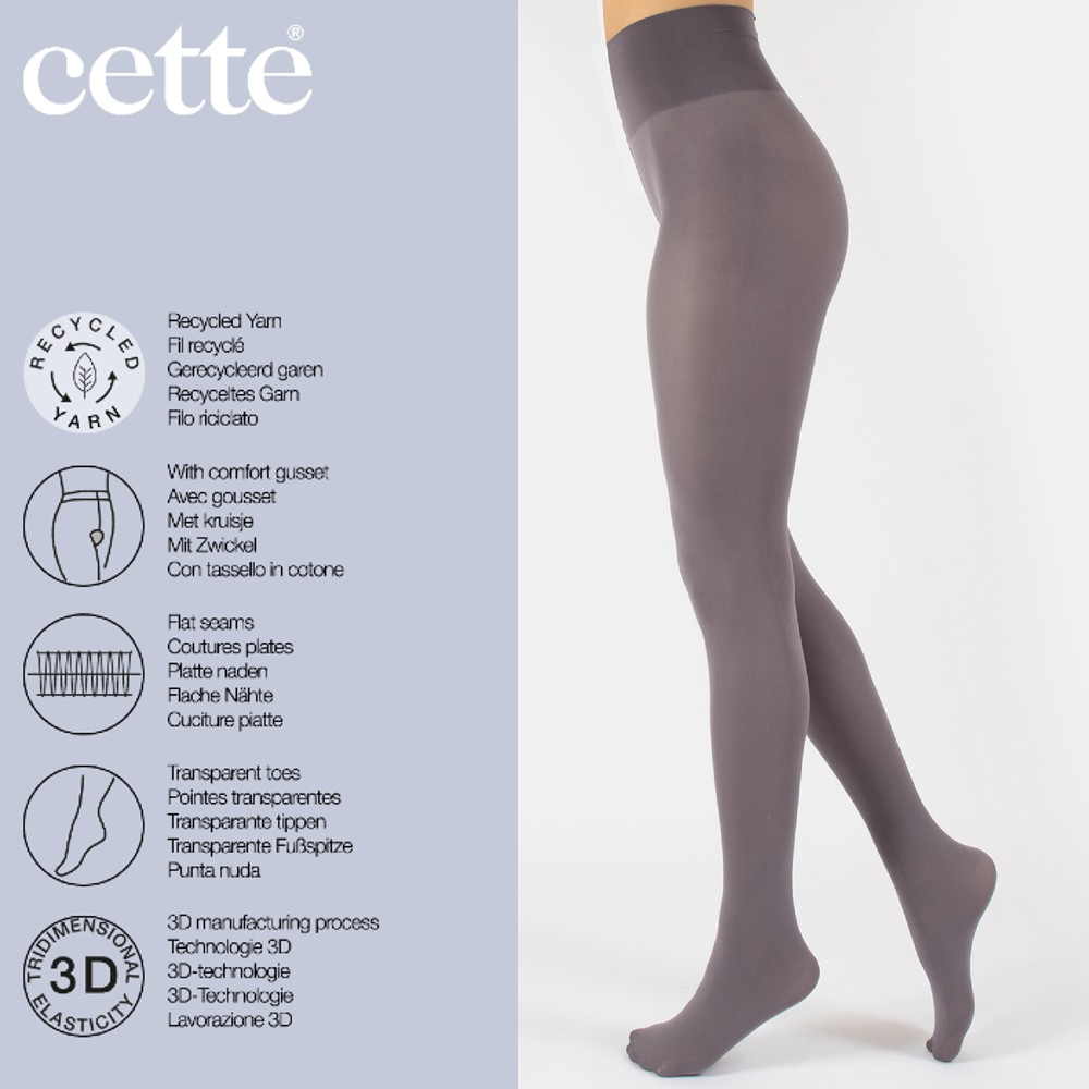 Excalibur Dublin ECO 70 denier - Stålgrå Plus Size Strømpebukser