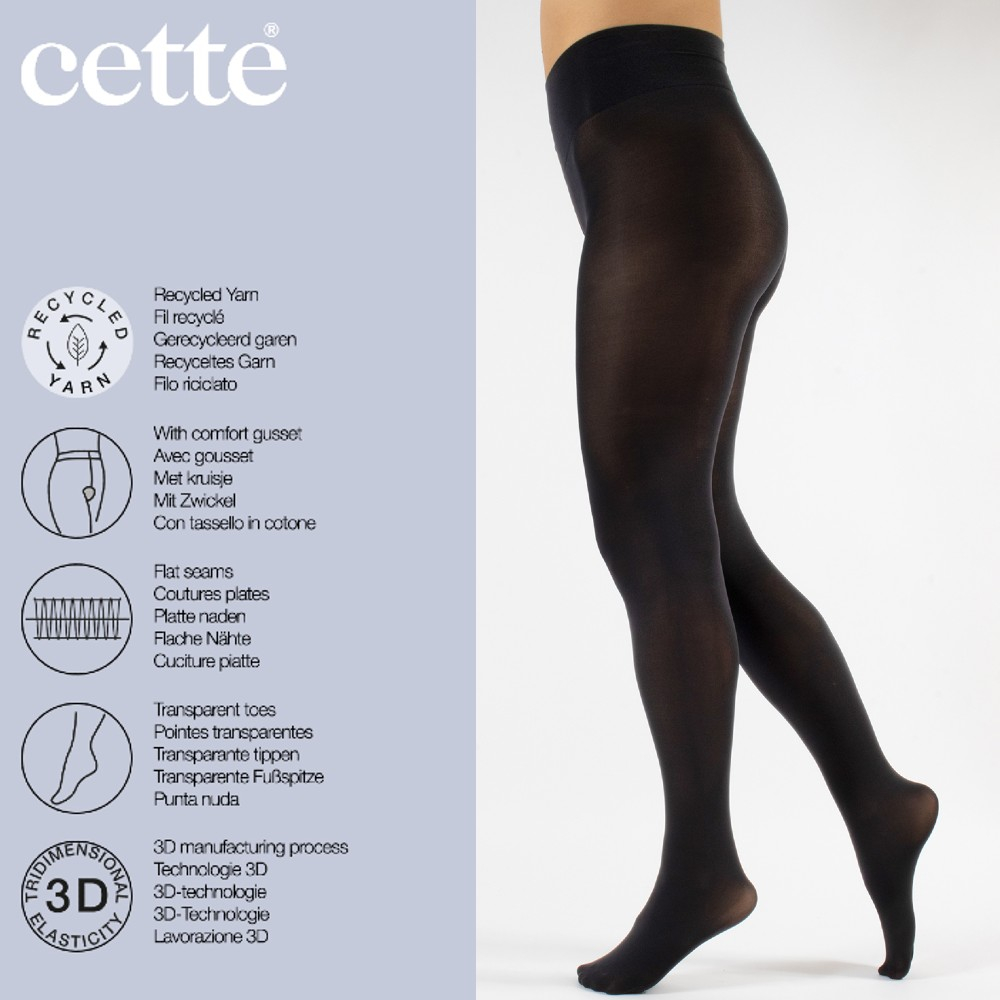 Black Dublin ECO 70 denier - Sorte Plus Size Strømpebukser