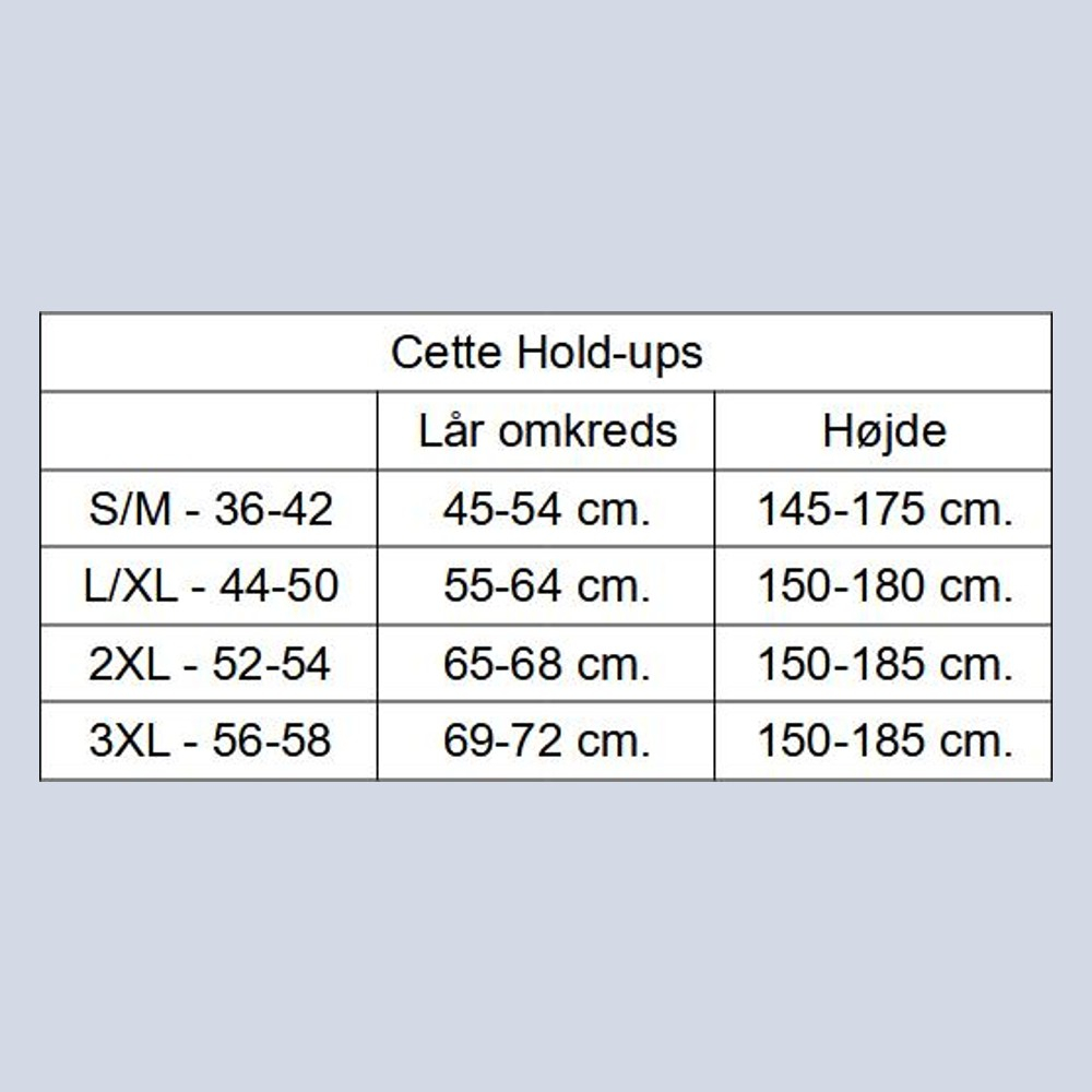 Cette størrelsesguide